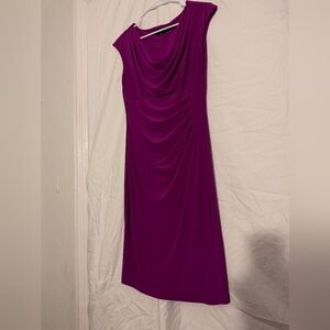 Lauren Ralph Lauren Magenta Midi Dress